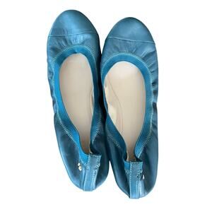 NWOT Cole Haan Teal Blue Leather Ballet Flats Shoes Size 9